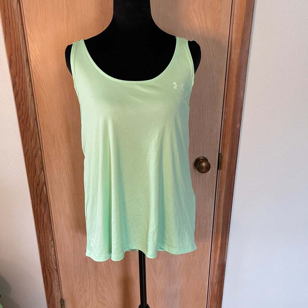 Under Armour UA Women's HeatGear Armour Double Strap Tank - Lime Green, XL